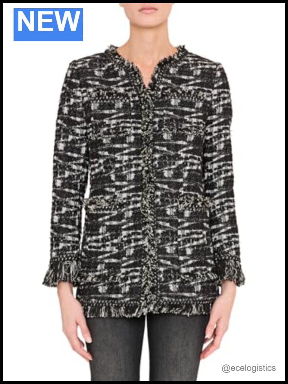 Kobi Halperin Women's Gleb Jacket Long Sleeve Tweed Button Blazer Fall